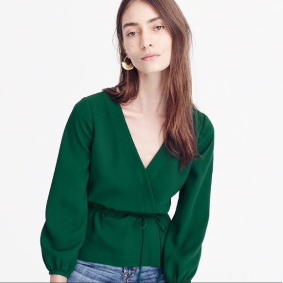 New! Size 12 Tall J. Crew Faux-Wrap Top - Picture 6 of 7